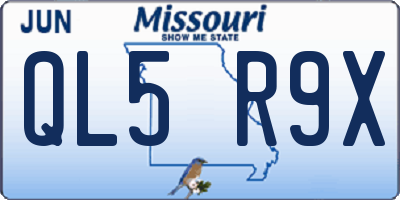MO license plate QL5R9X