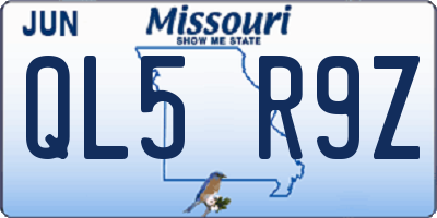 MO license plate QL5R9Z