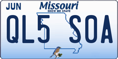 MO license plate QL5S0A