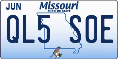 MO license plate QL5S0E