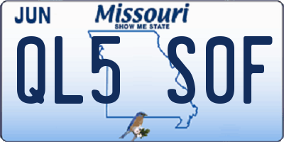 MO license plate QL5S0F