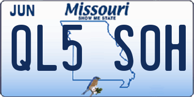 MO license plate QL5S0H