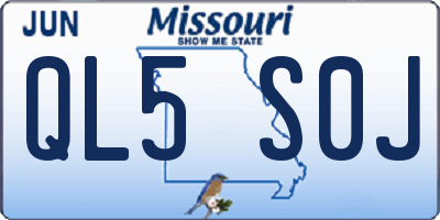 MO license plate QL5S0J
