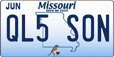 MO license plate QL5S0N