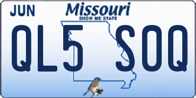 MO license plate QL5S0Q