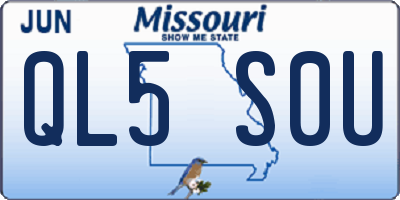 MO license plate QL5S0U