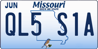 MO license plate QL5S1A
