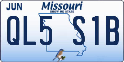 MO license plate QL5S1B