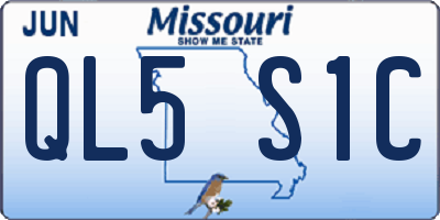 MO license plate QL5S1C