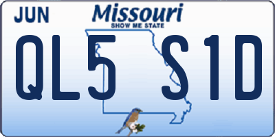 MO license plate QL5S1D