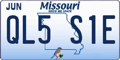 MO license plate QL5S1E