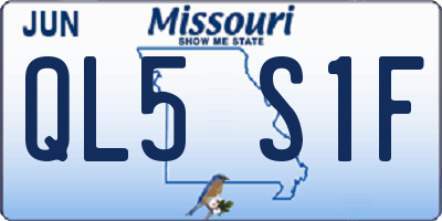 MO license plate QL5S1F