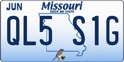 MO license plate QL5S1G
