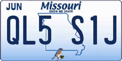 MO license plate QL5S1J