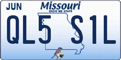 MO license plate QL5S1L