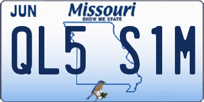 MO license plate QL5S1M