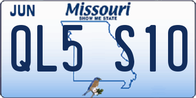 MO license plate QL5S1O