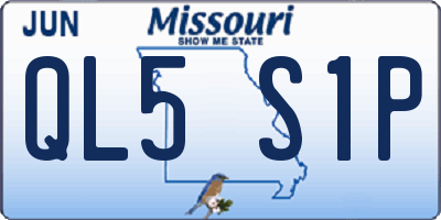 MO license plate QL5S1P