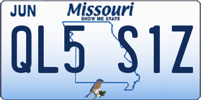 MO license plate QL5S1Z