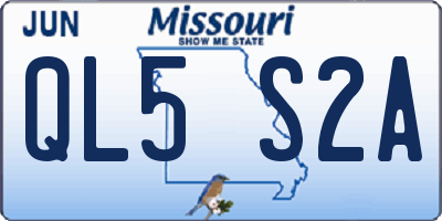 MO license plate QL5S2A