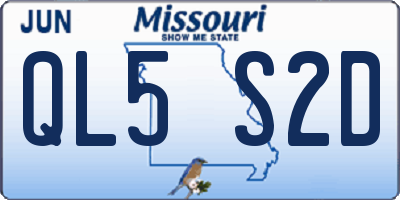 MO license plate QL5S2D