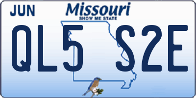 MO license plate QL5S2E