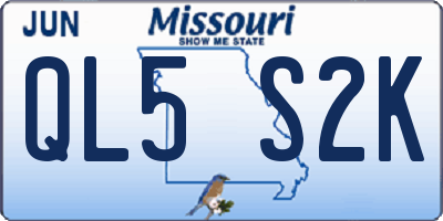 MO license plate QL5S2K
