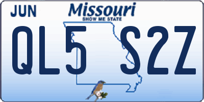 MO license plate QL5S2Z