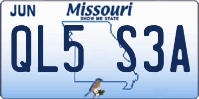 MO license plate QL5S3A