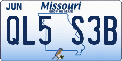 MO license plate QL5S3B