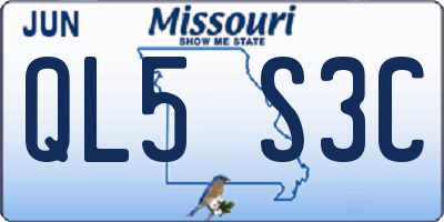 MO license plate QL5S3C
