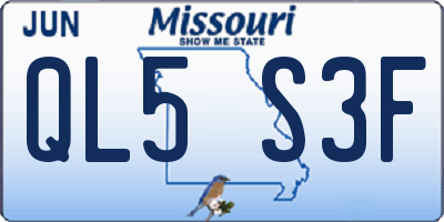 MO license plate QL5S3F