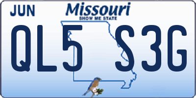MO license plate QL5S3G