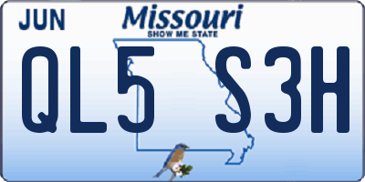 MO license plate QL5S3H