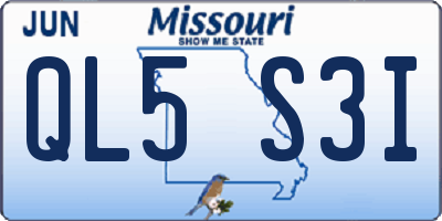 MO license plate QL5S3I