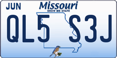 MO license plate QL5S3J