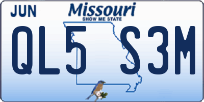 MO license plate QL5S3M