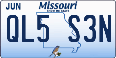 MO license plate QL5S3N