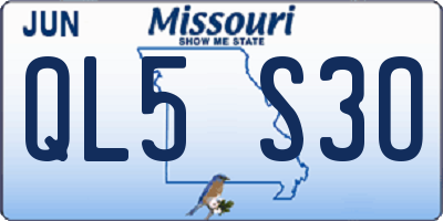 MO license plate QL5S3O