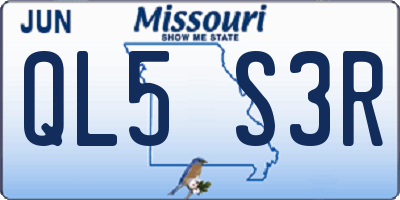 MO license plate QL5S3R