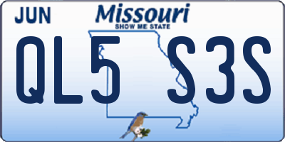 MO license plate QL5S3S