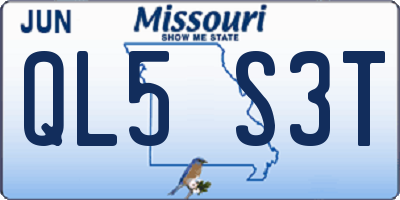 MO license plate QL5S3T
