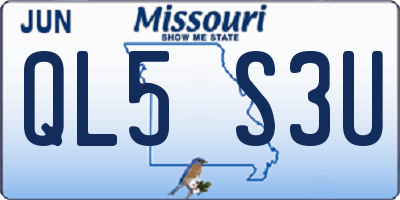 MO license plate QL5S3U