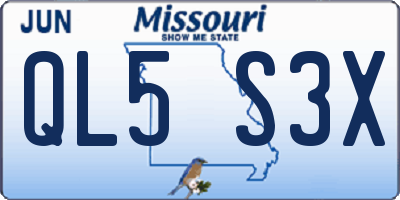 MO license plate QL5S3X