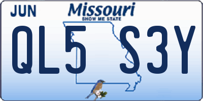 MO license plate QL5S3Y