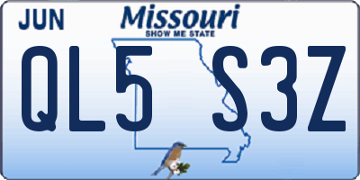 MO license plate QL5S3Z