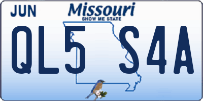 MO license plate QL5S4A