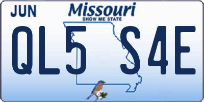 MO license plate QL5S4E