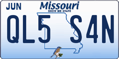 MO license plate QL5S4N