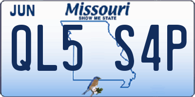 MO license plate QL5S4P